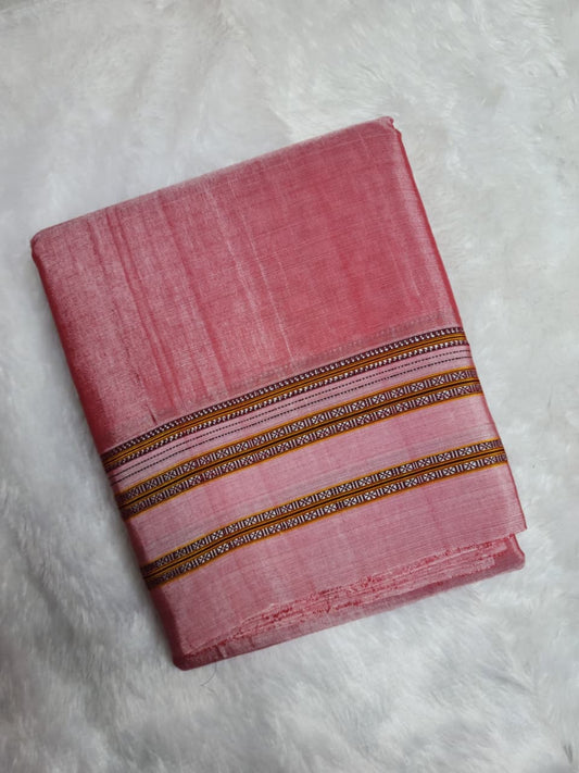 Pink gayathri border Ilkal Viscose Saree