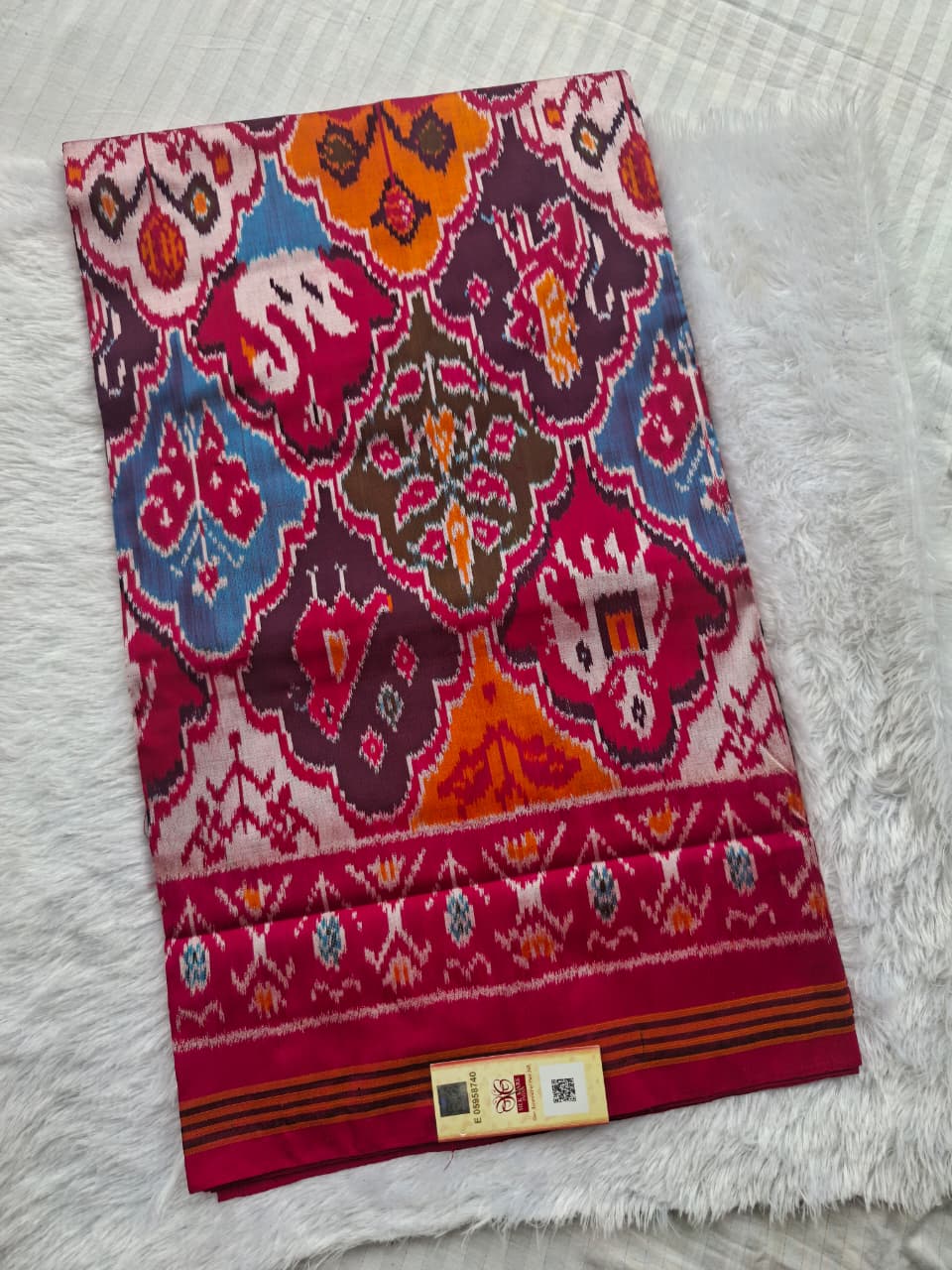 Multicolor Handloom Pochampally pure silk -MultiPattern design
