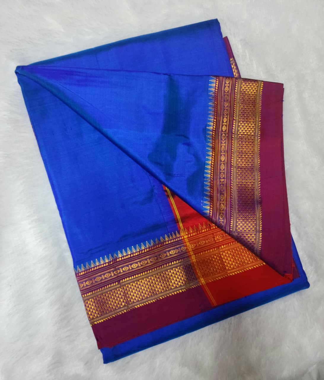 Blue Ilkal silk Saree