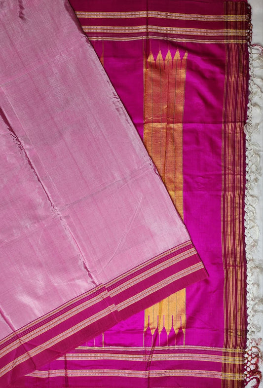 Pink & rani pink gayathri border Ilkal Viscose Saree