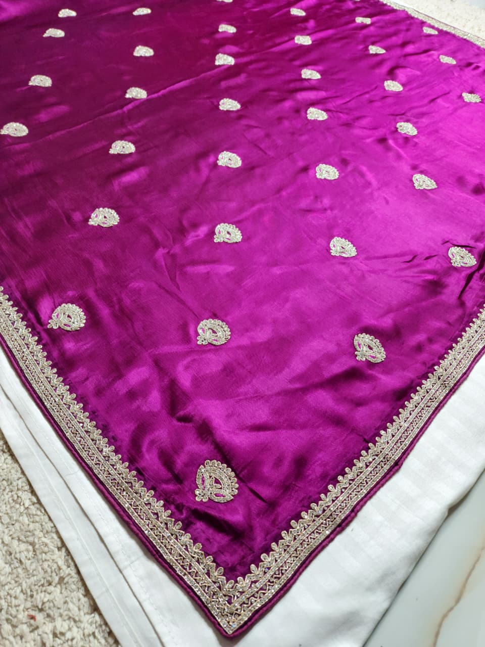 Magenta Party Wear Saree – Elegant Embellished Classic
