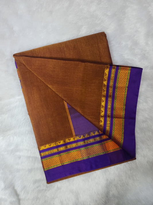 dark golden-brown Ilkal Saree
