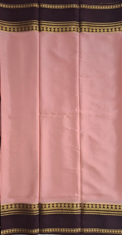 pink brown mysore silk