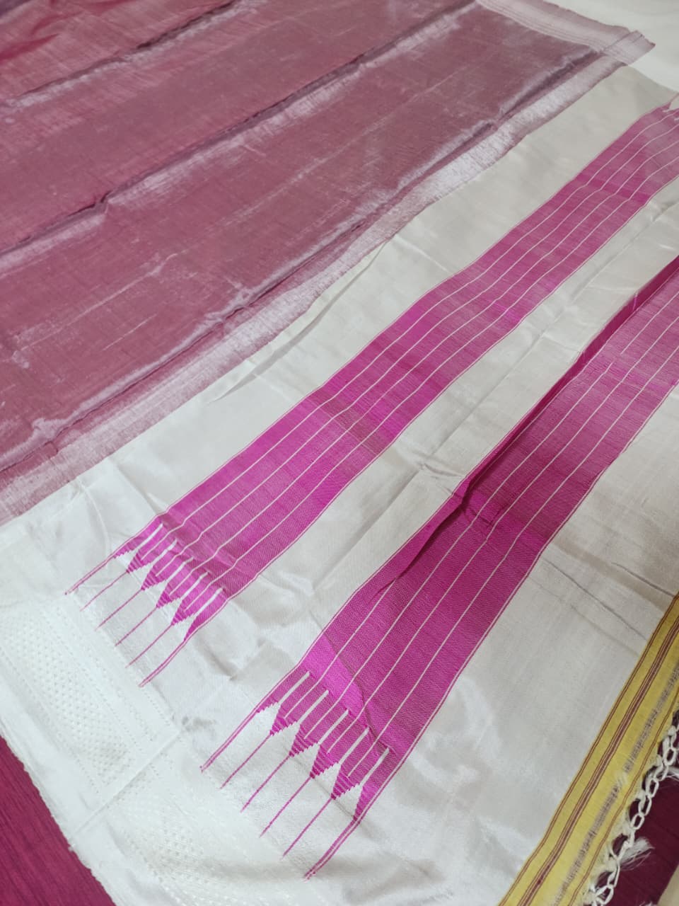Mauve Ilkal Cotton Saree