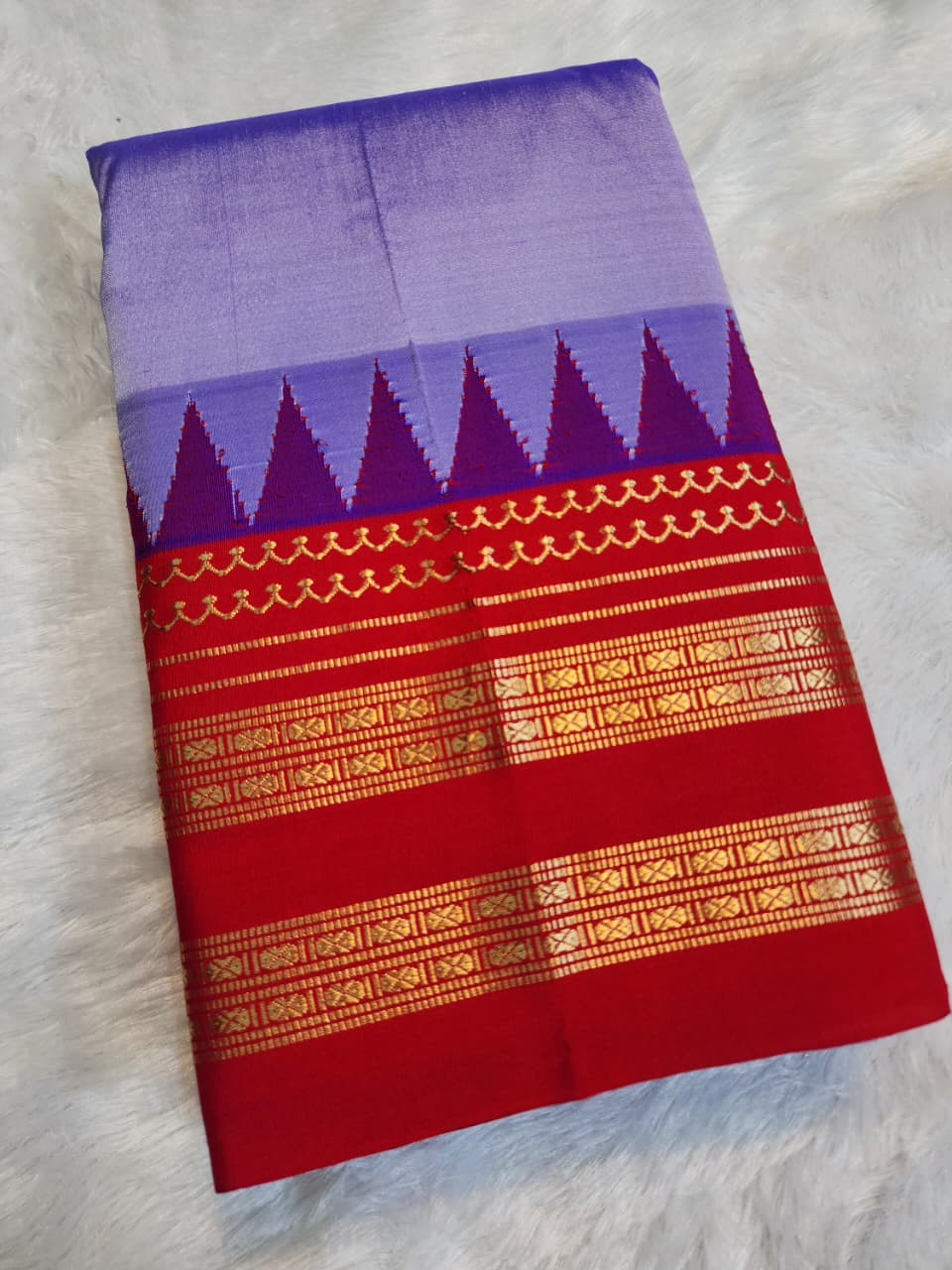 Lavender Ilkal Gadwal Pure Silk Saree - Gayathri Edition
