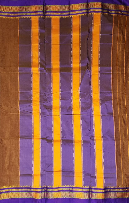 dark golden-brown Ilkal Saree