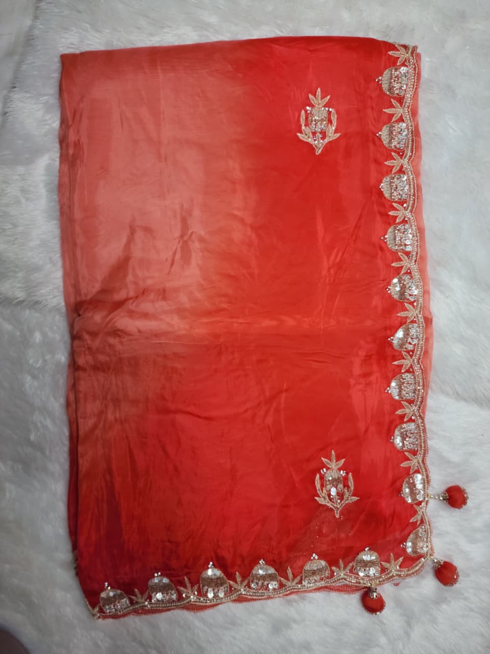 Red Party Wear Saree – Classic Glam Edition