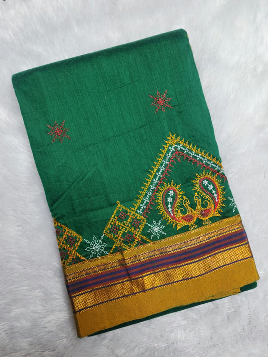 Green Ilkal Kasuti Saree