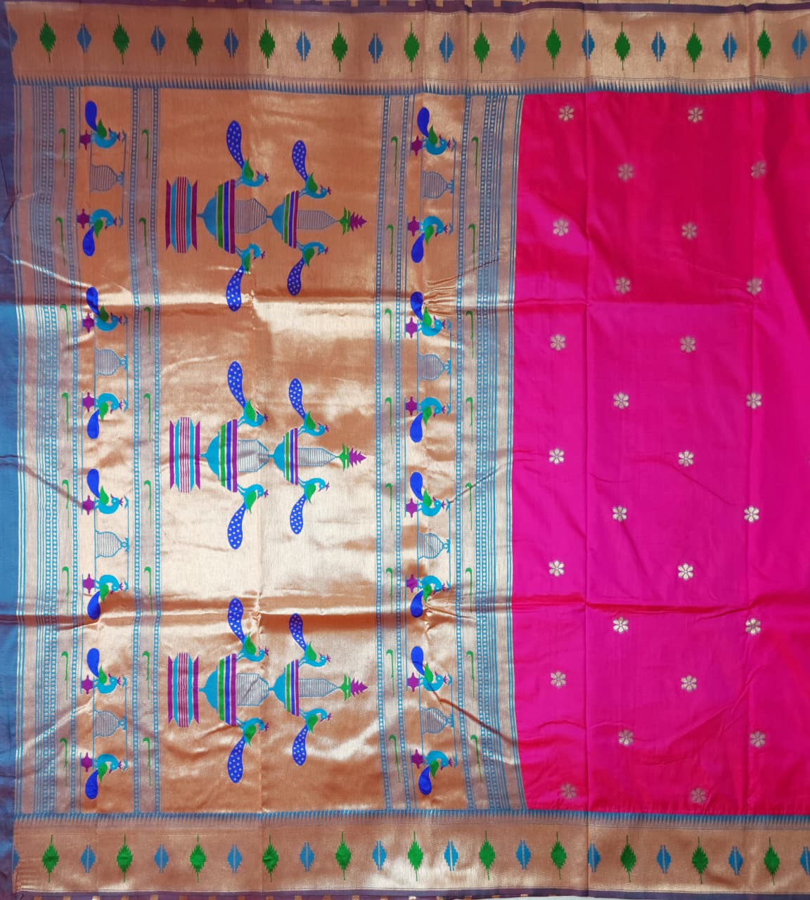 Rani Pink Soft Silk Paithani Saree