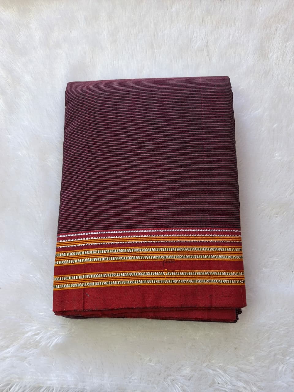 Burgandy-Maroon Ilkal Mercerized Cotton (raasta saree)