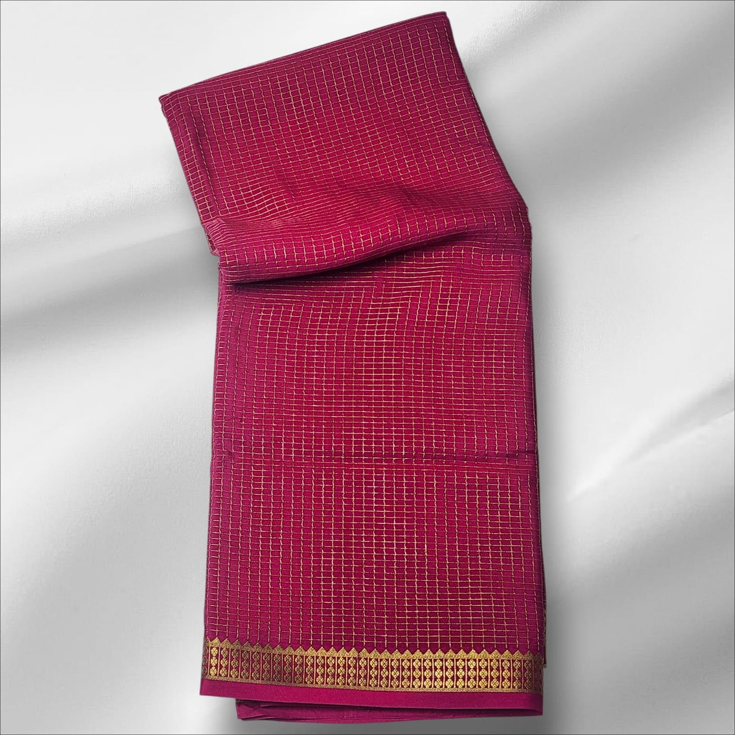 Crimson Red Mysore Silk Saree