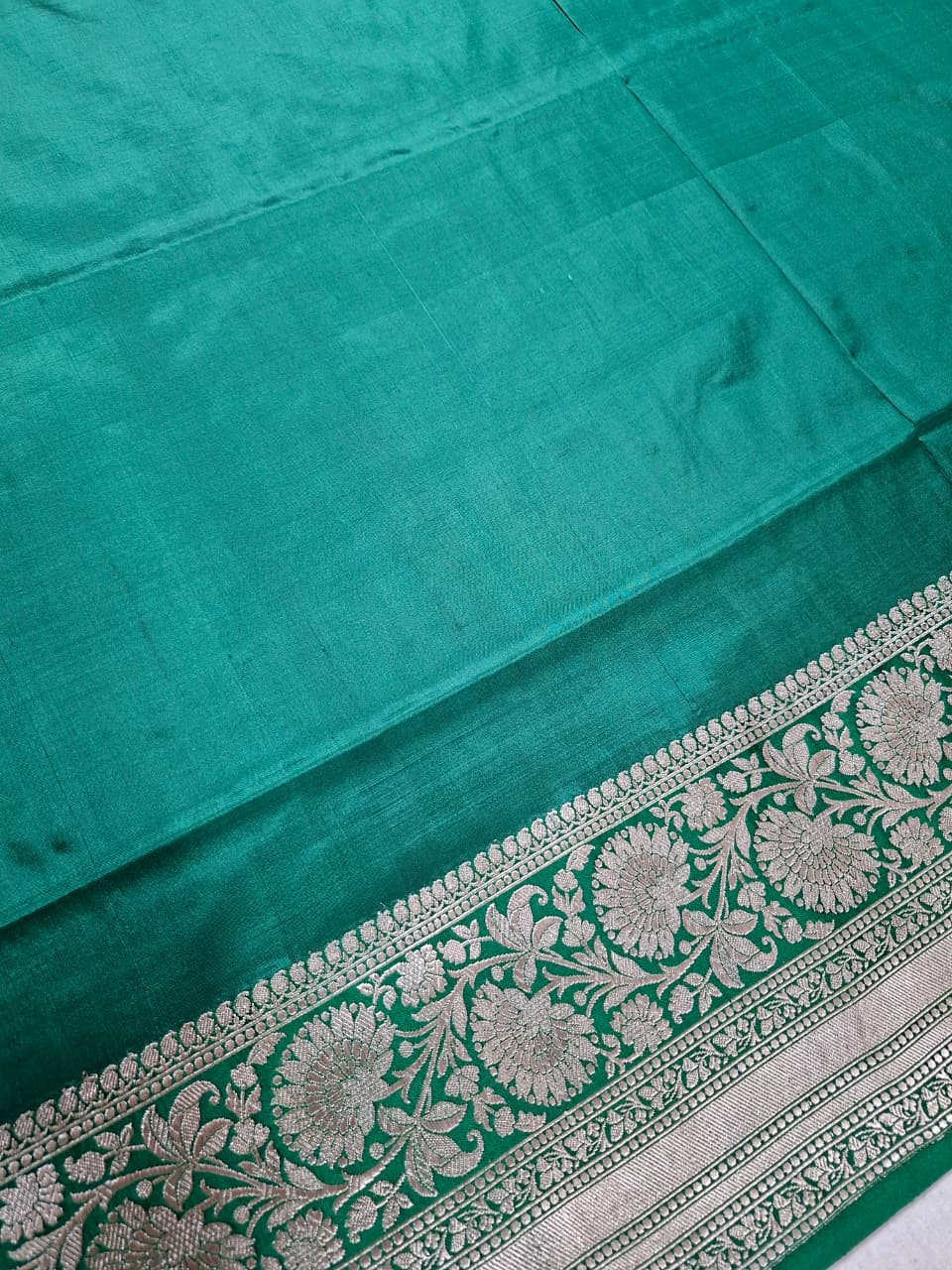 Purple Banarasi Silk Saree with Silver Leaf Motifs