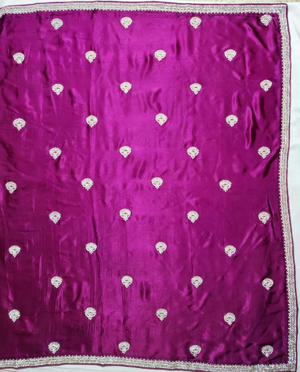 Magenta Party Wear Saree – Elegant Embellished Classic