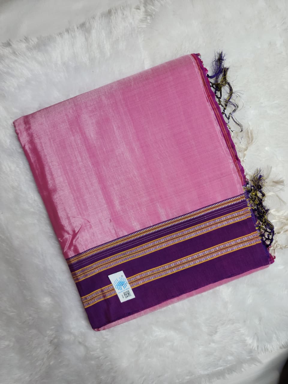 Pink–Purple Ilkal Viscose Saree with Gayathri Border