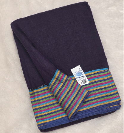 Purple-Multicolor Ilkal handloom Patteda Anchu Saree