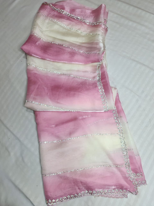 Blush Pink Fancy Embroidered Saree