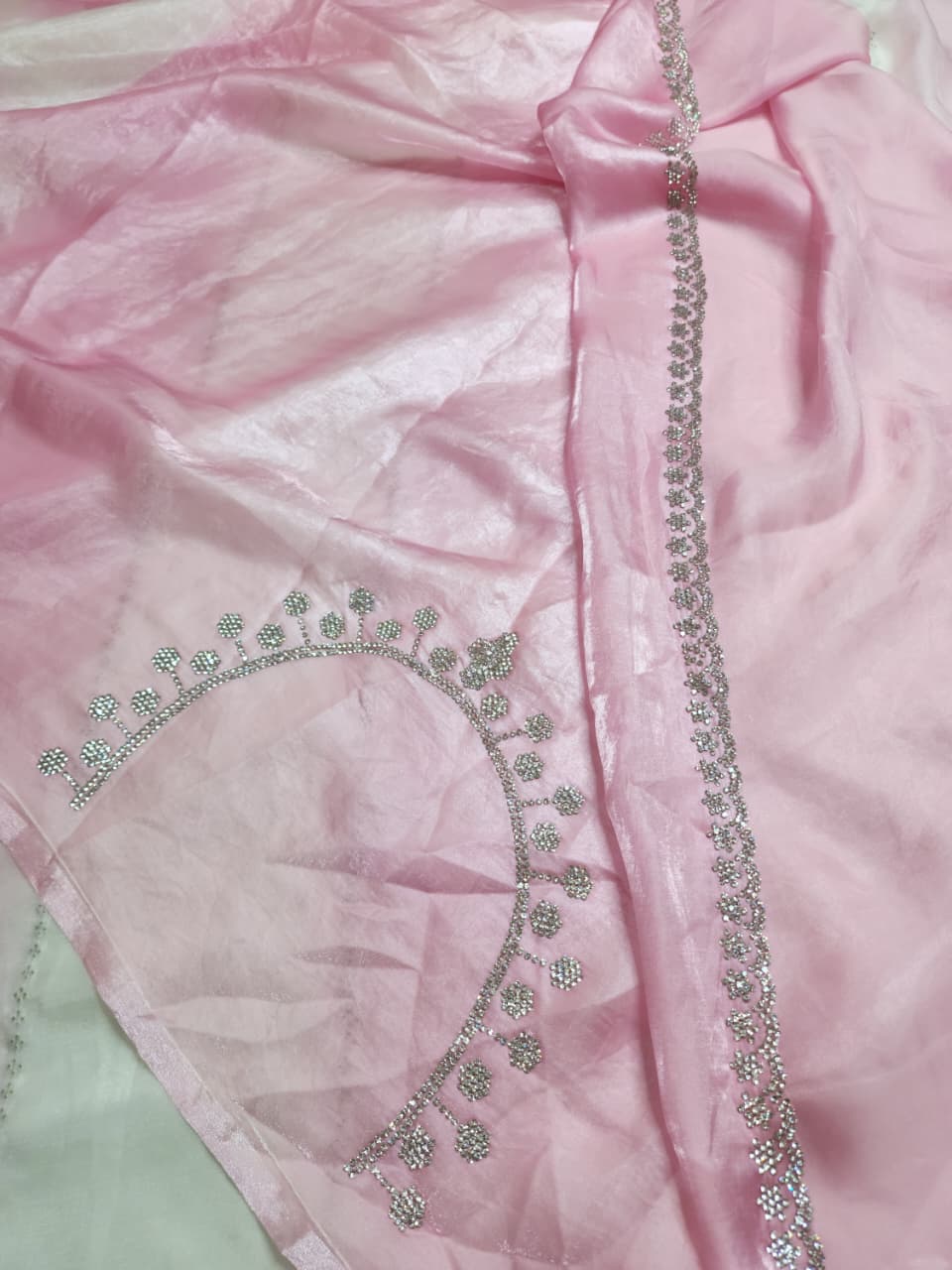 Blush Pink Fancy Embroidered Saree