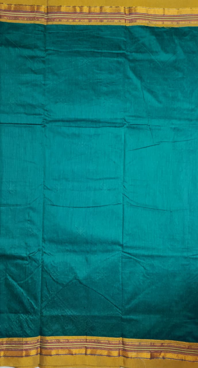 Teal Green Ilkal Kasuti Saree