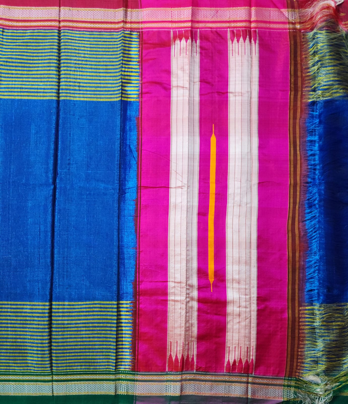 Blue chikki paras border Ilkal Viscose Saree