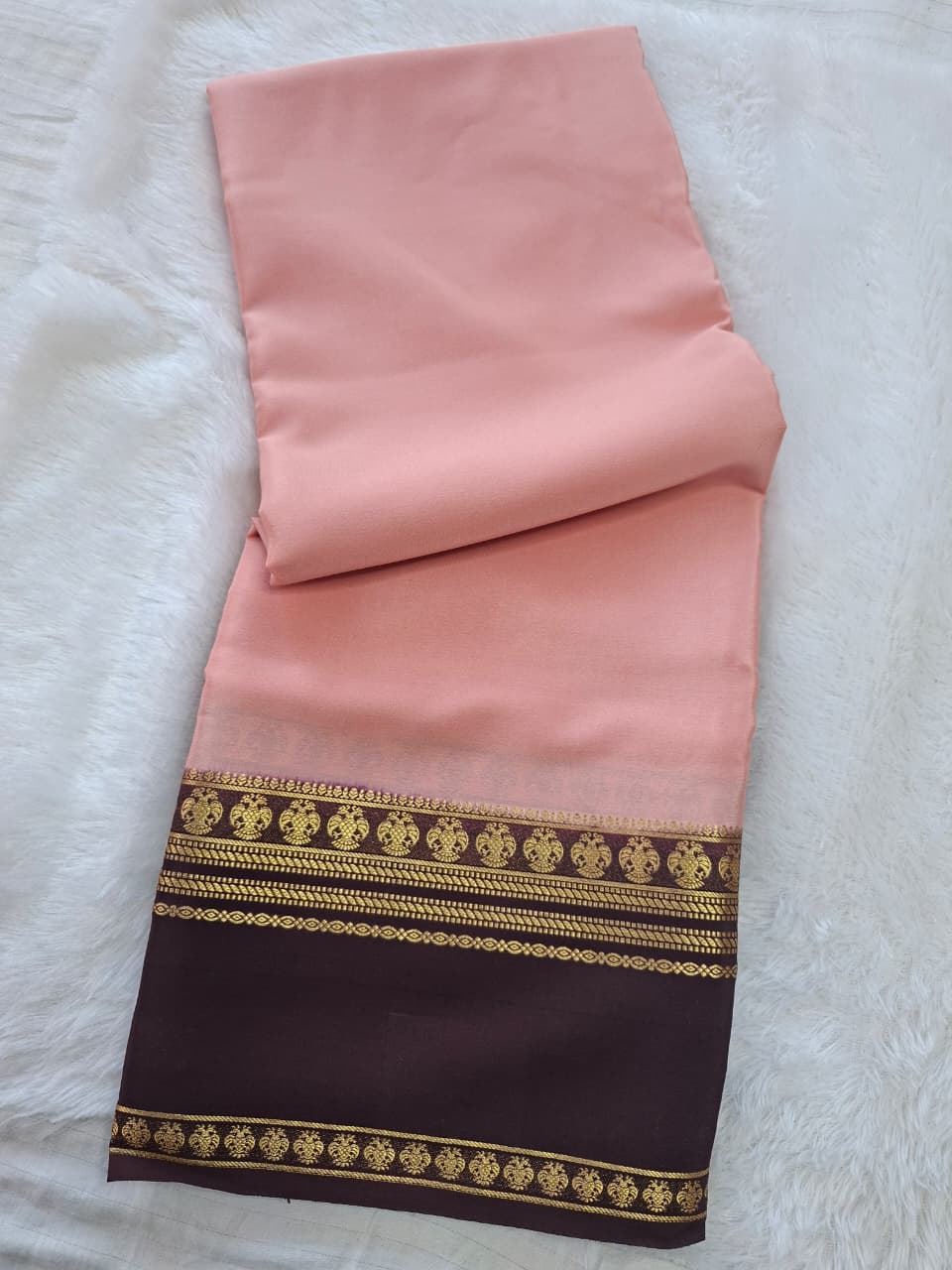 pink brown mysore silk