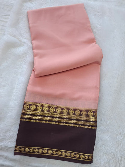 pink brown mysore silk