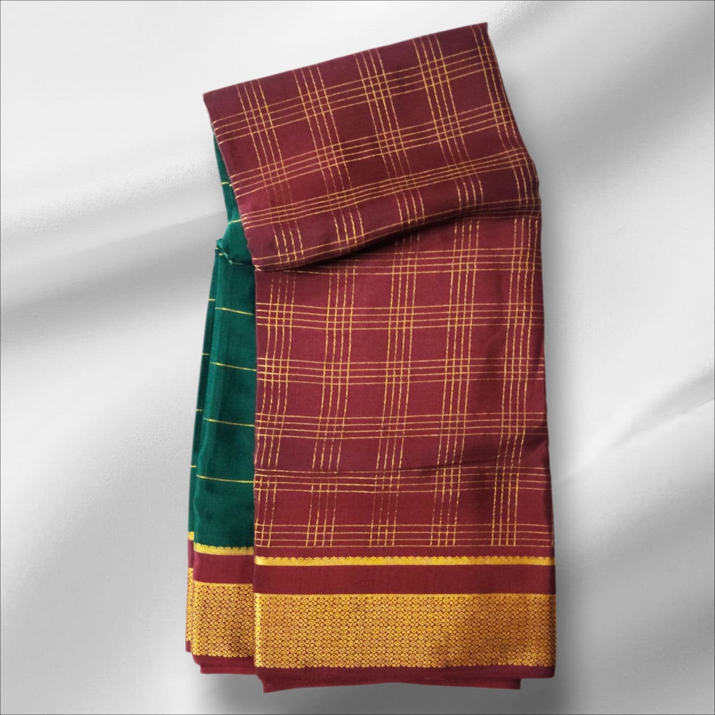 Dark Brown Mysore Silk Saree