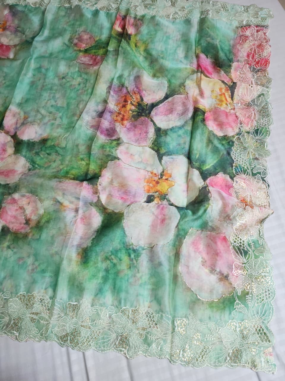 light green-organza-floral-print