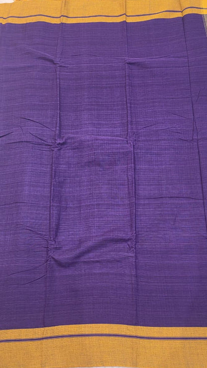 Purple-Yellow Ilkal handloom Patteda Anchu Saree
