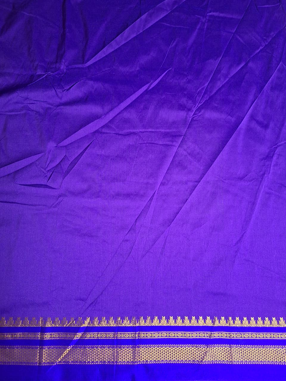 Royal Blue & White Ilkal Mini Checks Saree
