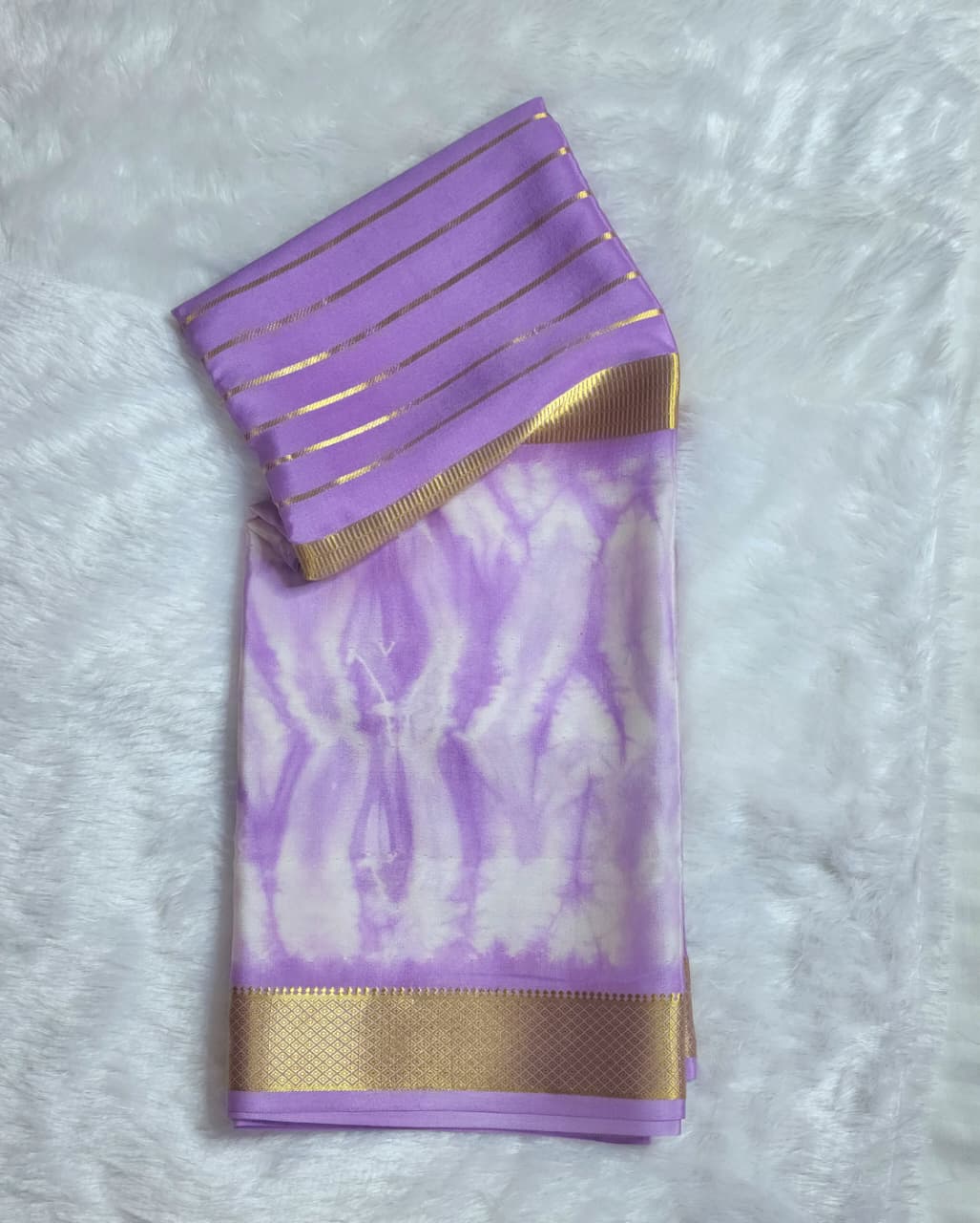 Lavender Dream – Mysore Silk Shibori Saree