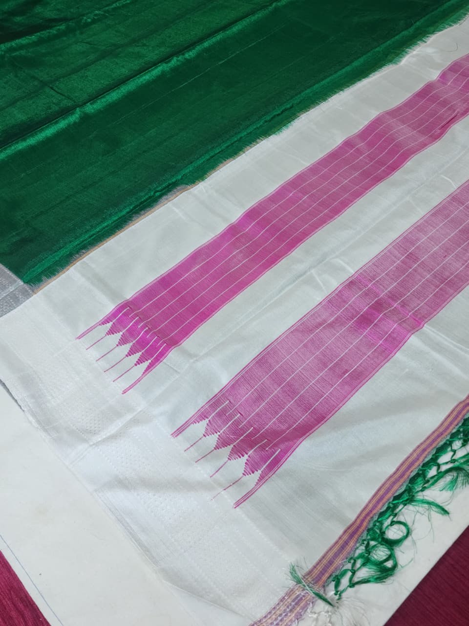 Emerald Green Ilkal Cotton Saree