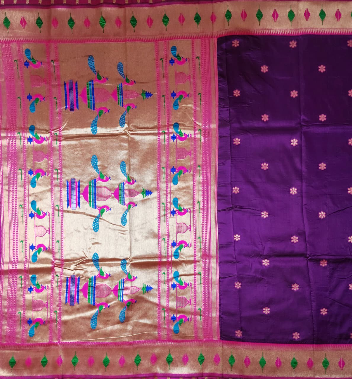 Magenta Pink Soft Silk Paithani Saree