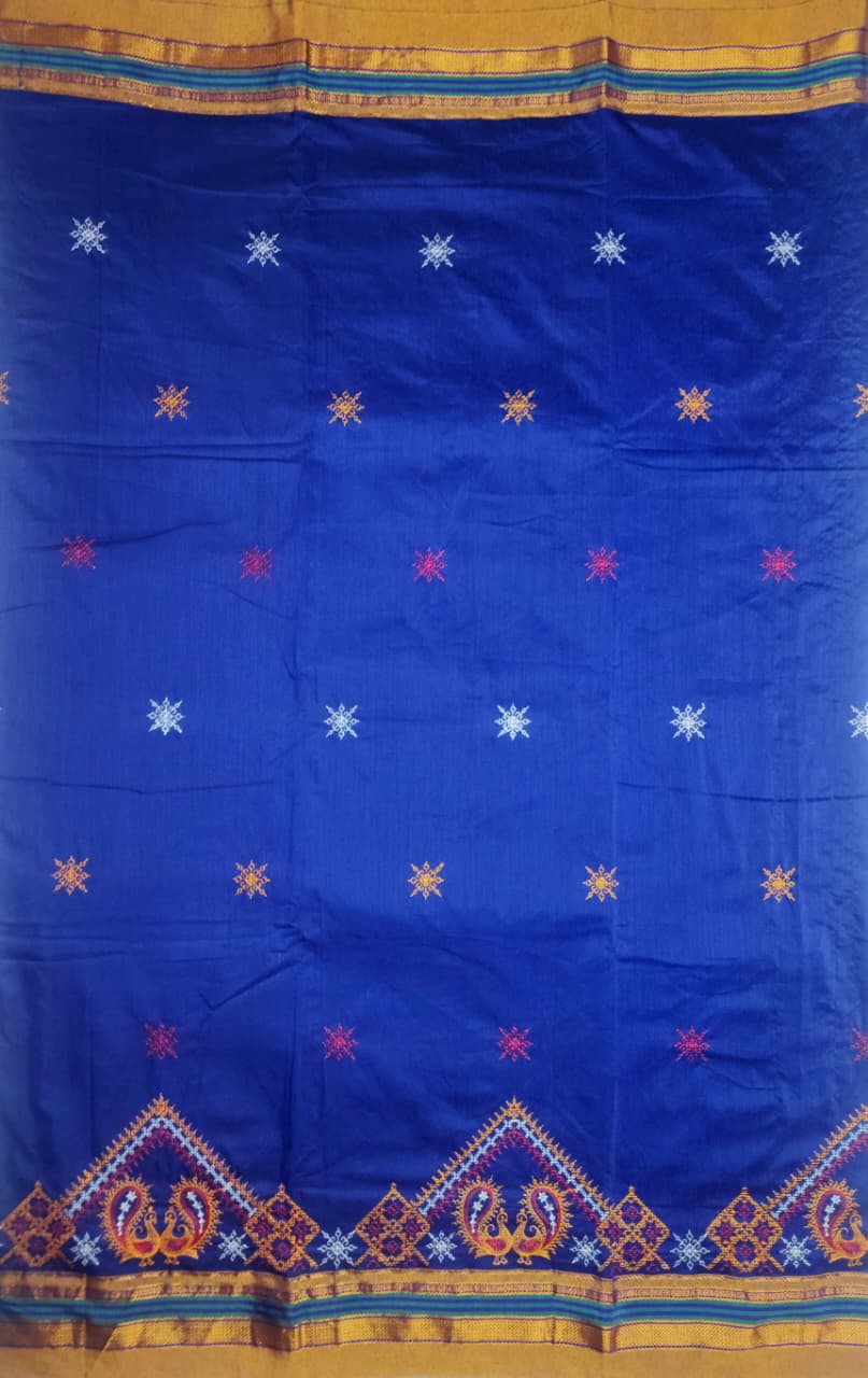 Royal Blue Ilkal Kasuti Saree