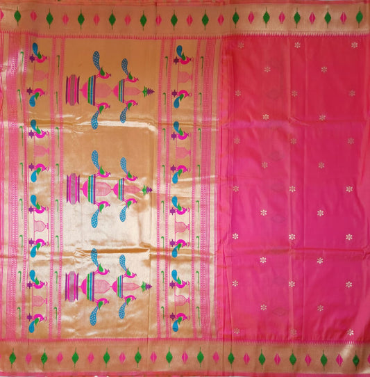 Elegant Two Tone Paithani Soft Silk Saree