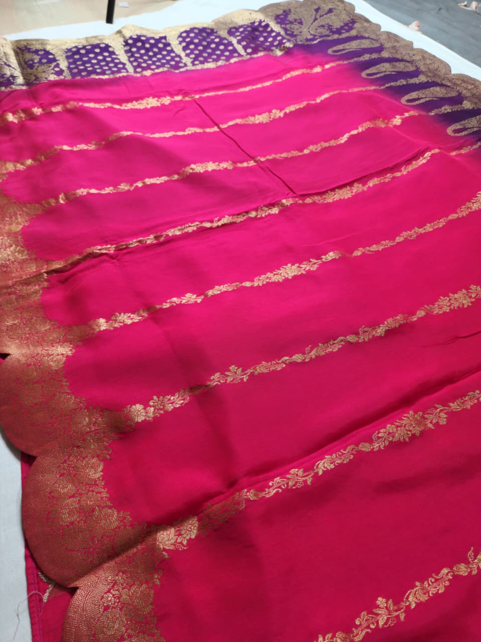 Pink Purple Designer 2-shaded Saree