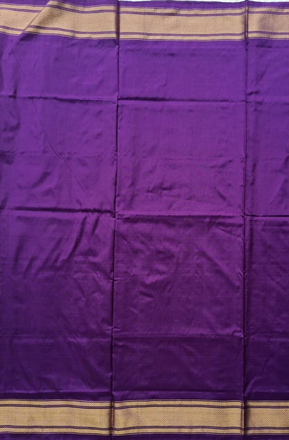 Purple Handloom Pochampally pure silk -Floral design