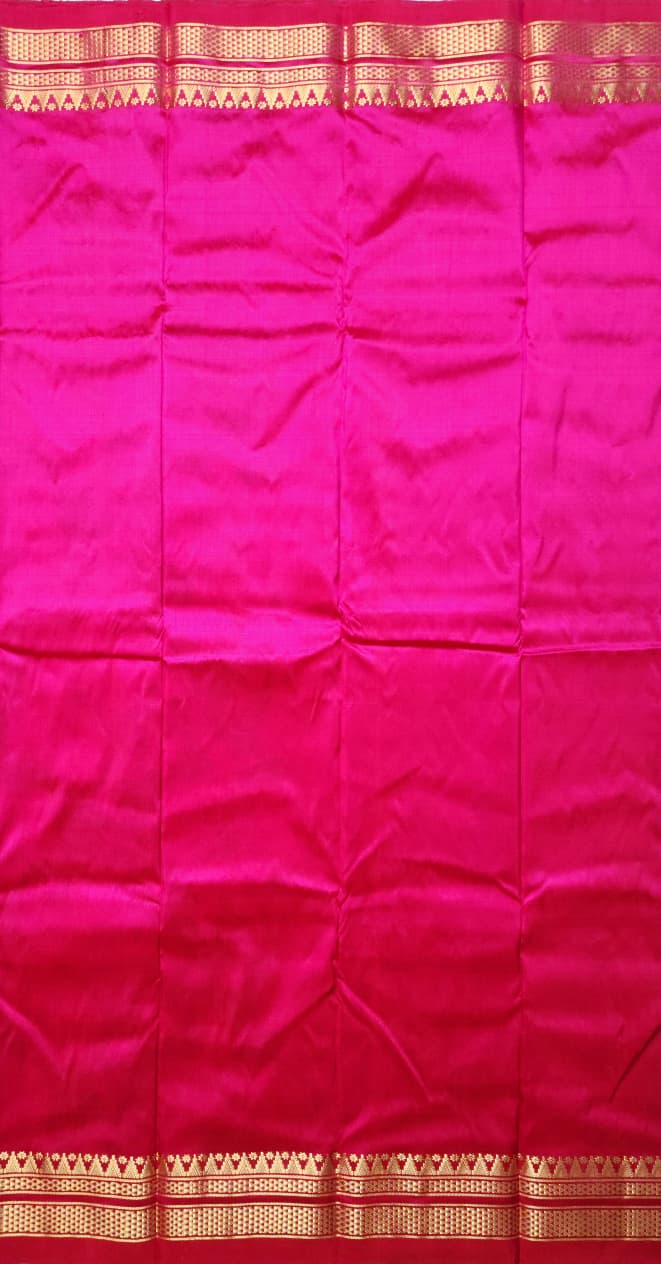 Sunshine Yellow Handloom Ilkal Pure Silk Saree - Ikkat Edition