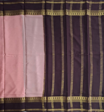 pink brown mysore silk