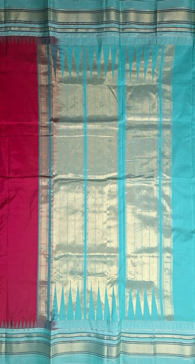 Red-Sea Blue/Green Ilkal Silk