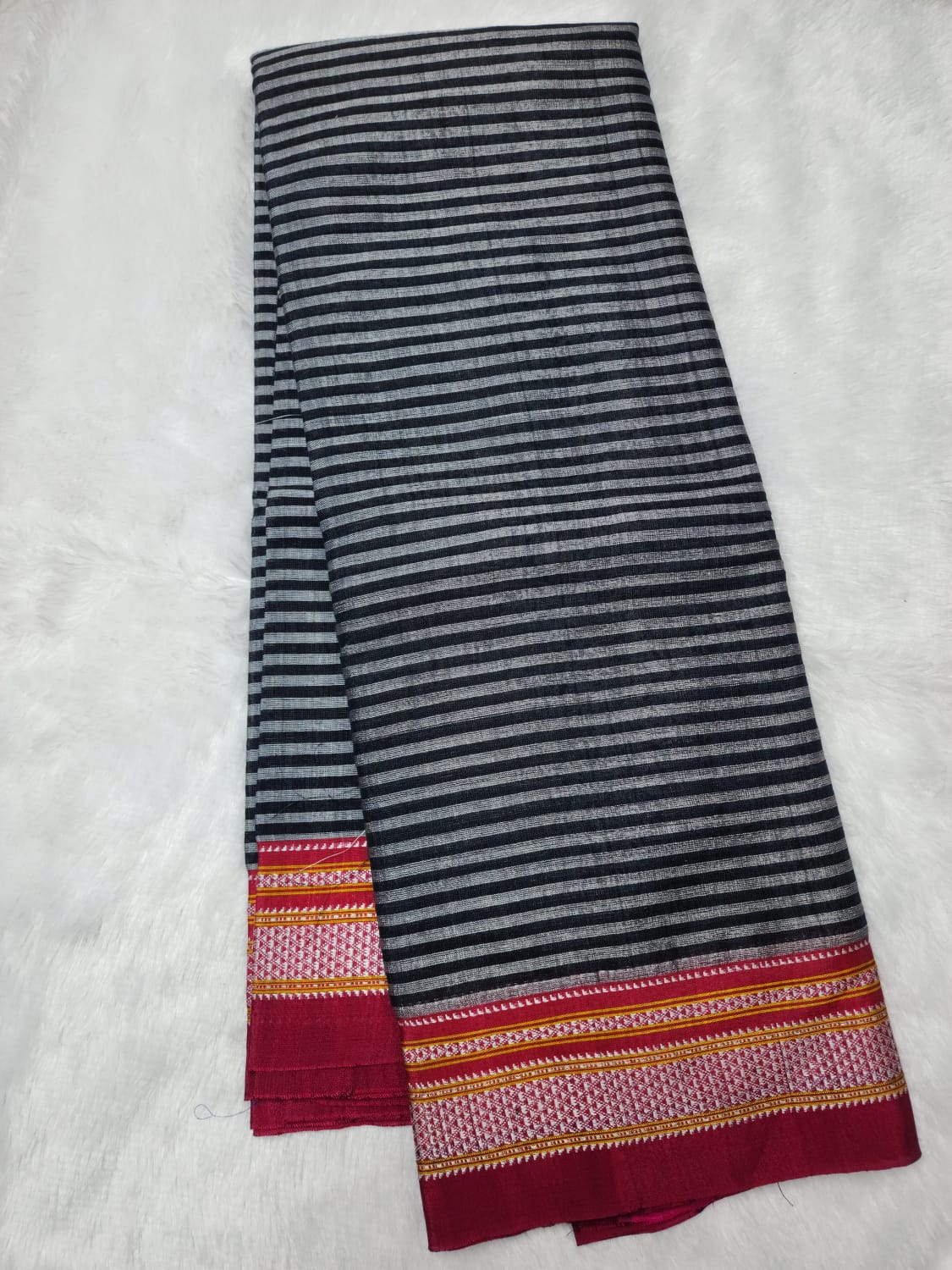 Graphite Black chikki paras border Ilkal Viscose Saree