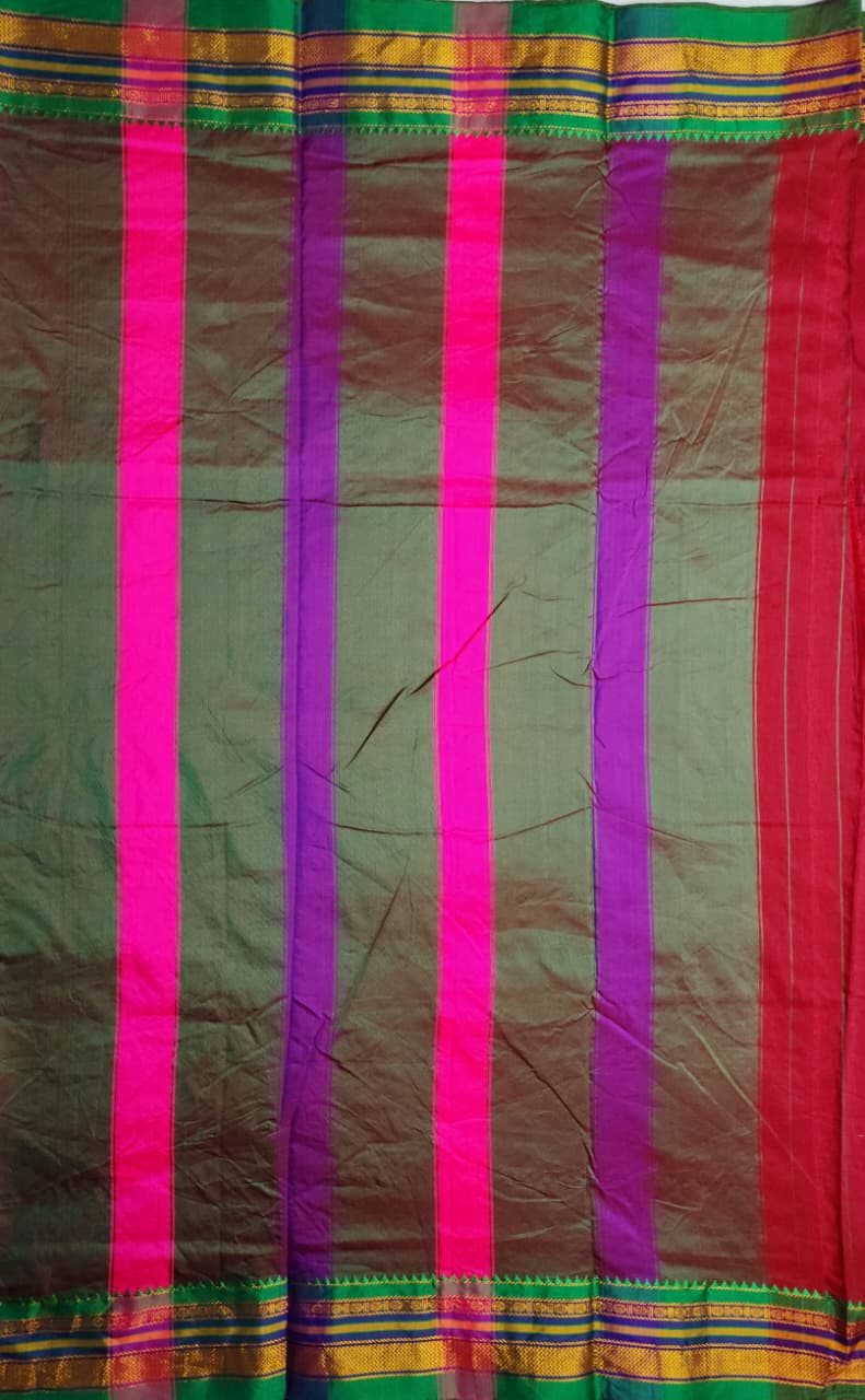 Crimson Red Ilkal Kasuti Saree