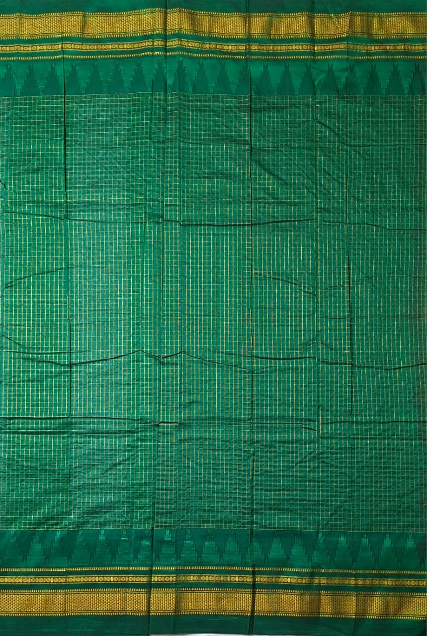 Magenta & Emerald Green Jari Chadarang Ilkal Saree