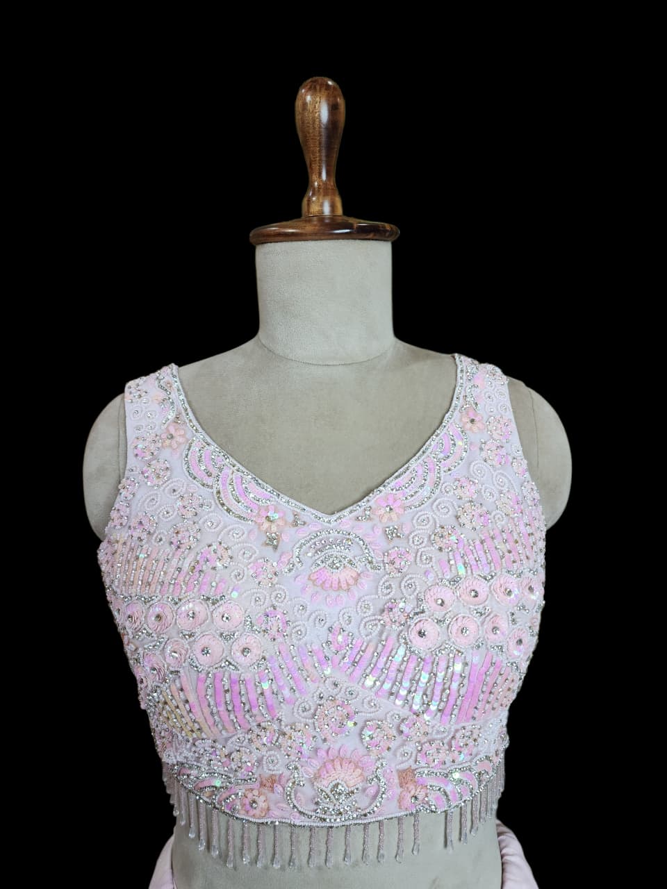Blush Bloom – Saree with Heavily Embroidered Designer Blouse