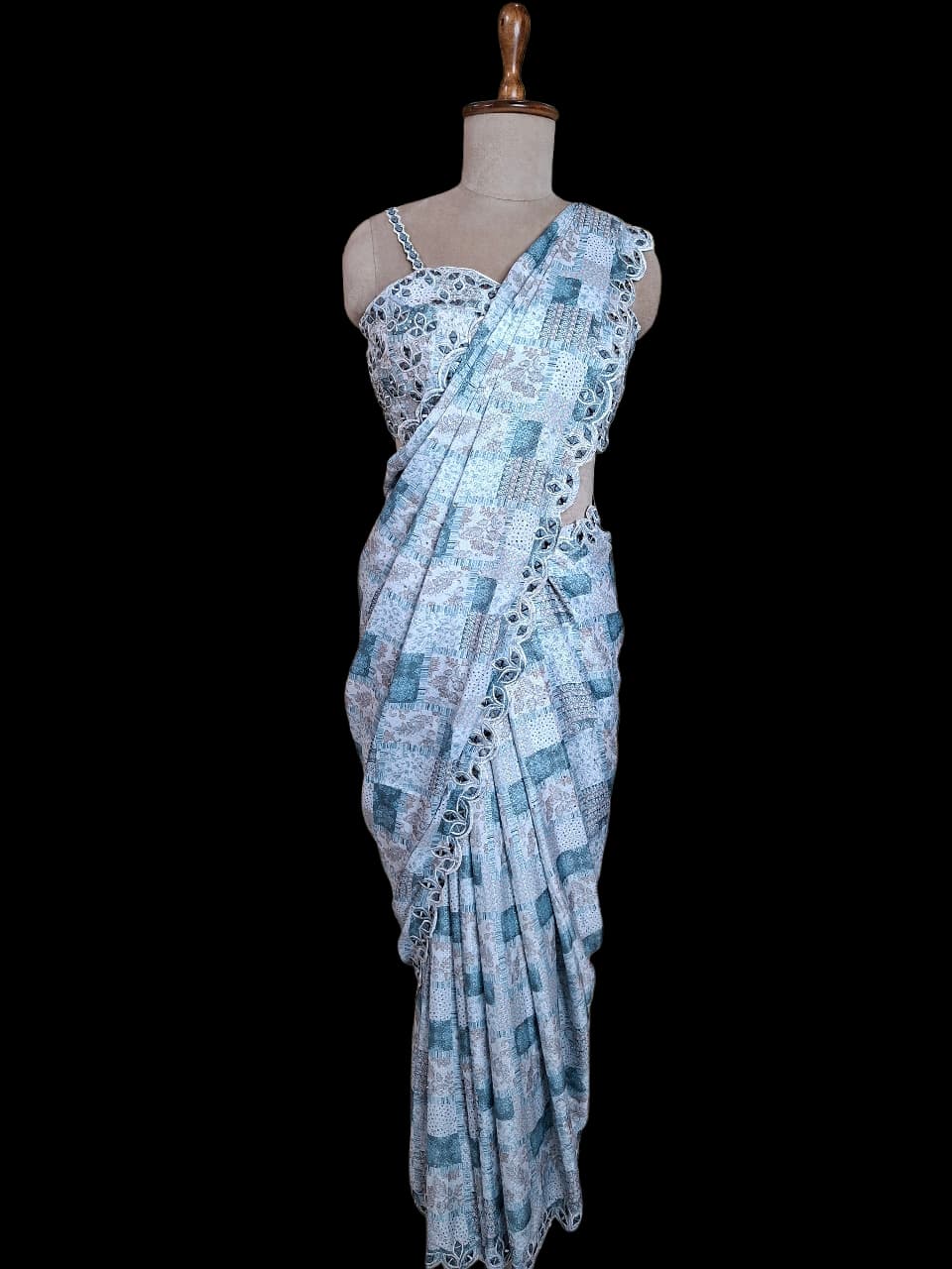 Mirror Charm – Patchwork  Saree with Designer Blouse