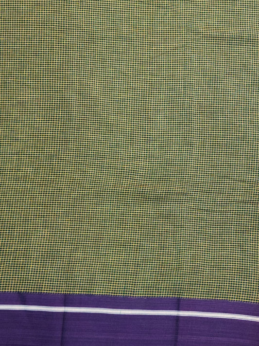 Black & Yellow Checked Patteda Anchu Ilkal Saree