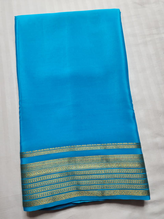 Turquoise Blue Mysore Silk Saree
