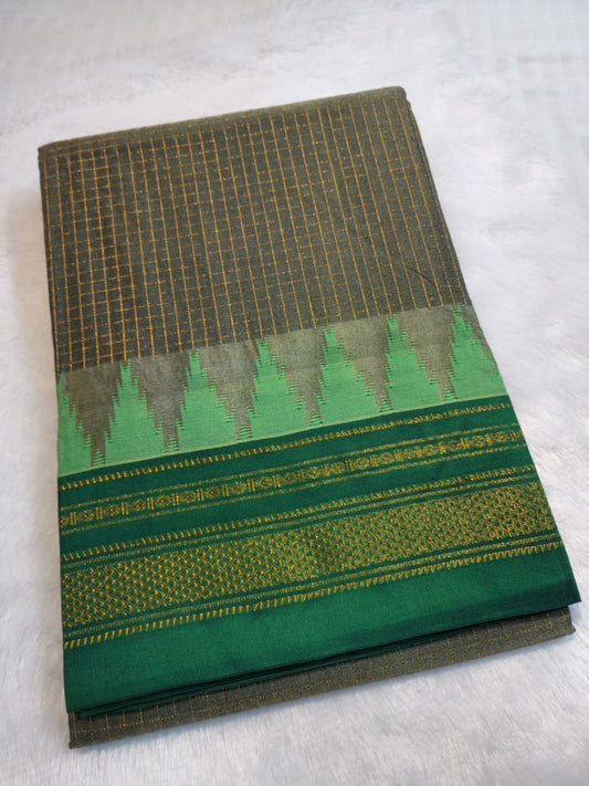 Olive–Brown Jari Chadarang Ilkal Saree