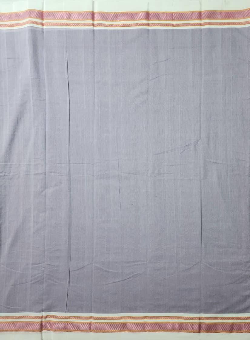 Lavender Ilkal Cotton Handloom Saree with Silk Pallu