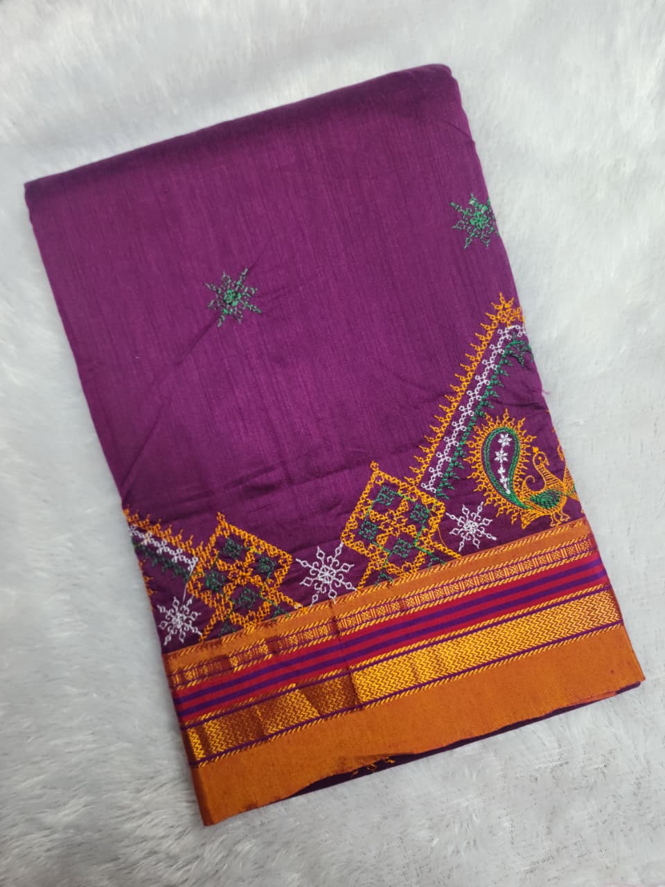 Plum Purple Ilkal Kasuti Saree