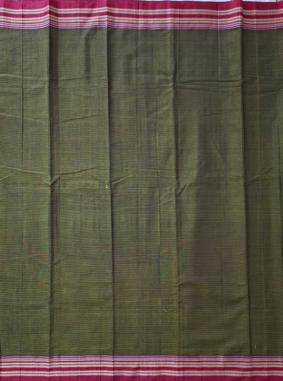 green-Maroon Ilkal Mercerized Cotton (raasta saree)